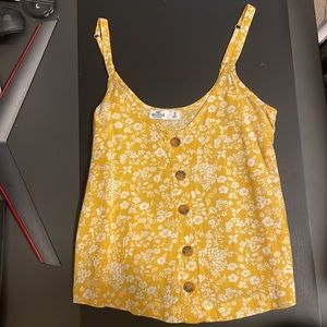 Hollister yellow and white tank